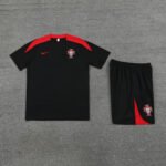 Kit Short e Camisa Portugal Treino Preto 2024/25
