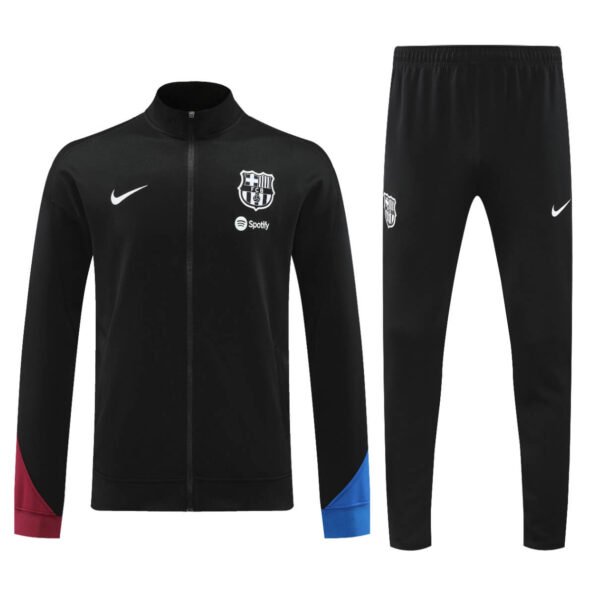 Conjunto Jaqueta e Calça Barcelona Preto Treino 2024/25 - Malta