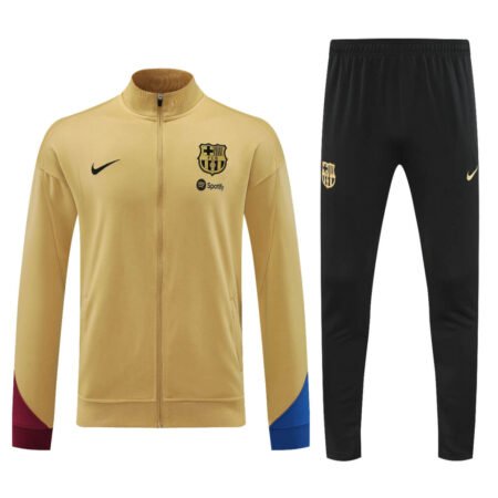 Conjunto Jaqueta e Calça Barcelona Dourado Treino 2024/25