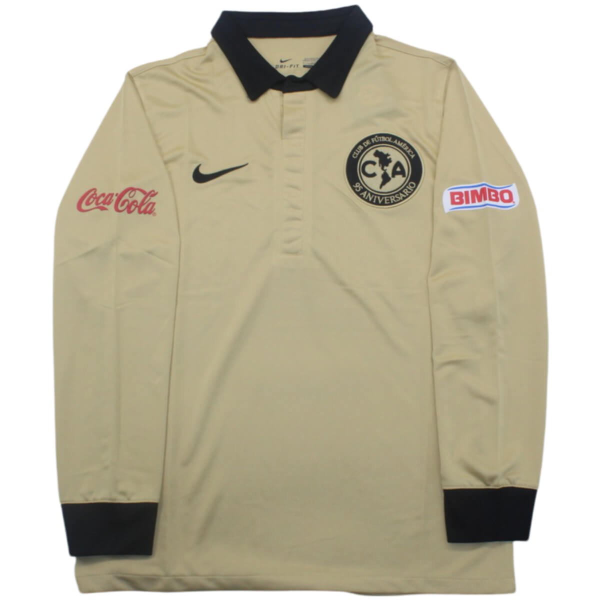 camisa-club-america-aniversario-2011-12-manga-longa Camisa Club América 95 Anos Especial Bege Manga Longa