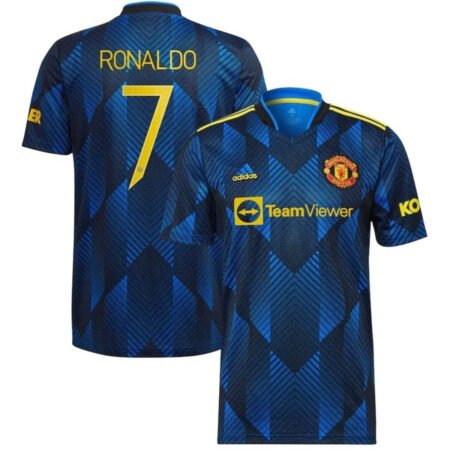 Camisa Manchester United Azul Escuro Ronaldo #7 2021/22 Third