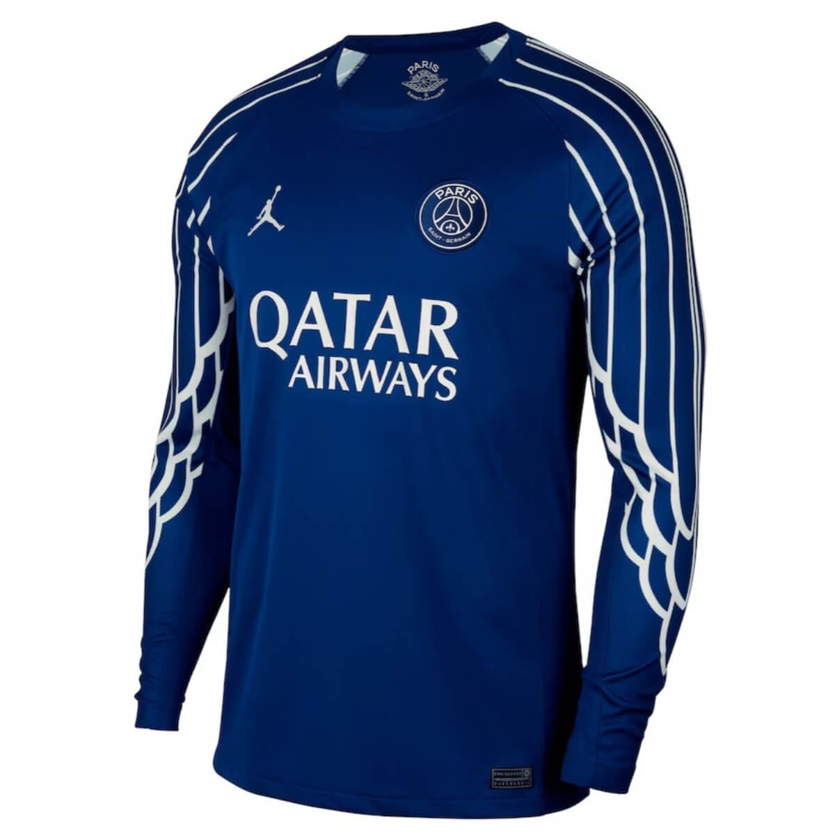 camisa-psg-jordan-azul-escuro-2024-25-fourth-iv-manga-longa- Camisa PSG Jordan Azul 2024/25 Fourth IV Manga Longa