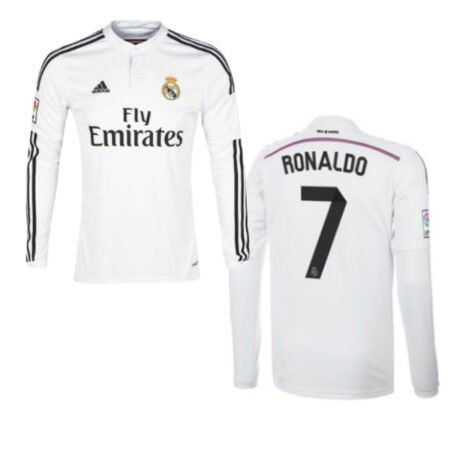 Camisa Real Madrid Branca CR7 2015 Home Manga Longa