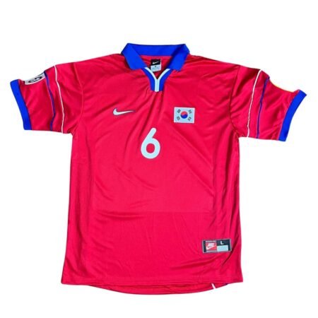 Camisa Coréia do Sul 1998 Vermelha S C YOO #6 Home Masculina