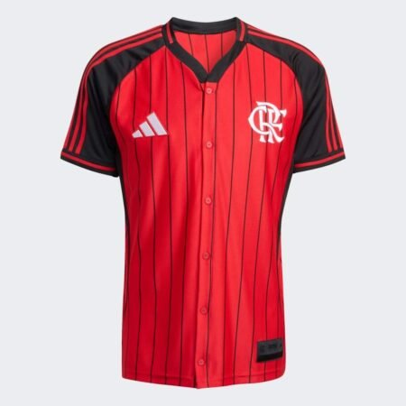 Camisa Flamengo Us Pack Basebol Vermelha Botões 2025