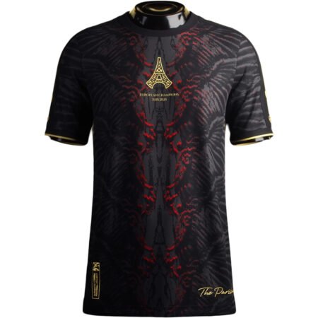 Camisa PSG Europen Champions Preta/Vermelha 2025/26 Masculina