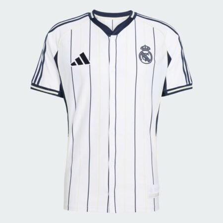 Camisa Real Madrid Us Pack Basebol Branca Botões 2025