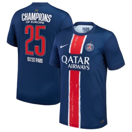 Camisa PSG Campeão Champions League 2025 Azul Masculina