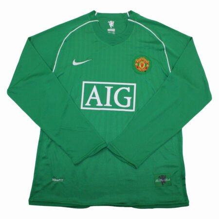 Camisa Manchester United Goleiro Verde 2007/08 Manga Longa