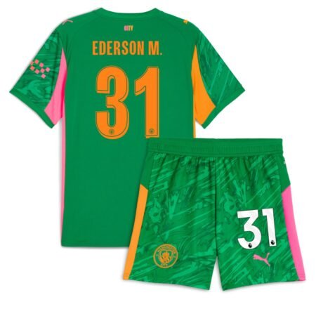 Kit Infantil Manchester City Ederson M. #31 Verde 2025/26 Unissex