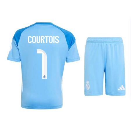 Kit Infantil Real Madrid Azul Courtois #1 2025/26 Unissex