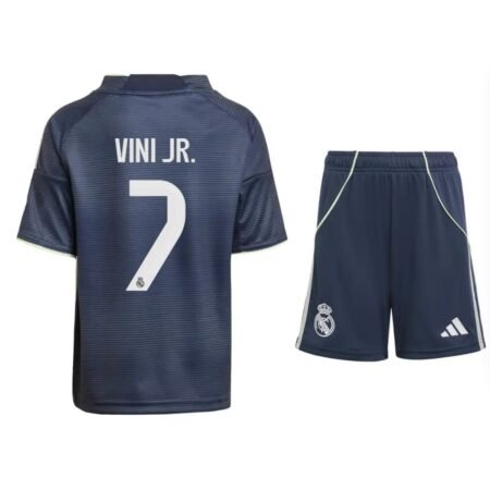 Kit Infantil Real Madrid Azul Vini Jr #7 2025/26 Away Unissex