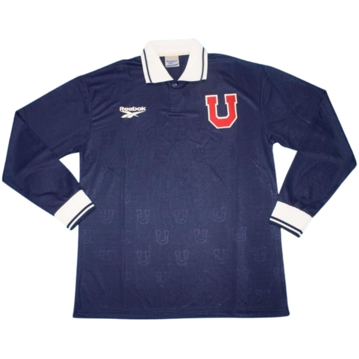 CAMISA-RETRO-UNIVERSIDAD-DE-CHILE-azul-1998-manga-longa Camisa Universidade do Chile Azul 1998 Manga Longa
