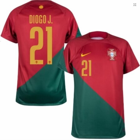 Camisa Portugal Diogo Jota #21 Vermelha Copa 2022 Home