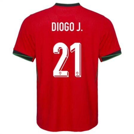 Camisa Portugal Diogo Jota #21 Vermelha 2024/25 Home
