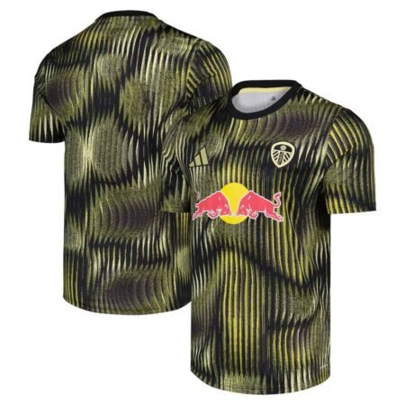 Camisa Leeds United Preta 2025/26 Pré-jogo Masculina