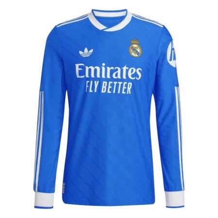 Camisa Real Madrid Azul 2025/26 Third III Manga Longa Jogador