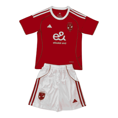 Kit Infantil Al-Ahly Vermelho 2025/26 Home Unissex