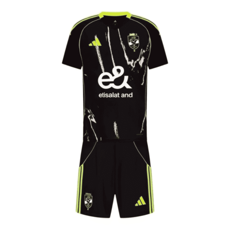 Kit Infantil Al-Ahly Preto 2025/26 Away Unissex