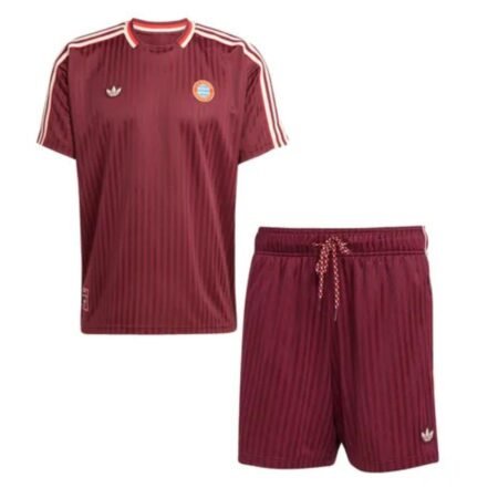 Kit Bayern de munique Camisa + Short Terrace Icons Vinho 2025 Masculina