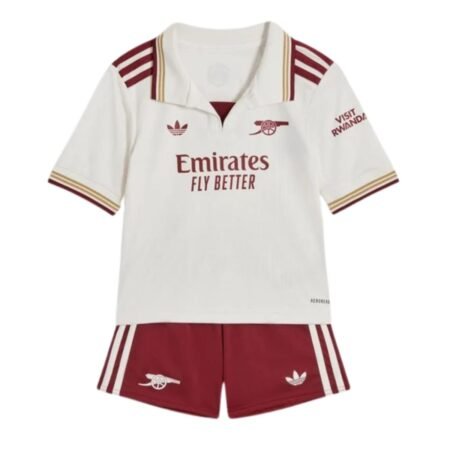 Kit Infantil Arsenal Bege 2025/26 Third Unissex