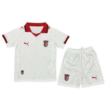 Kit Infantil Sporting Braga Branco 2025/26 Away Unissex