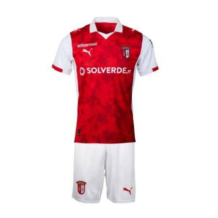 Kit Infantil Sporting Braga Vermelho 2025/26 Home Unissex