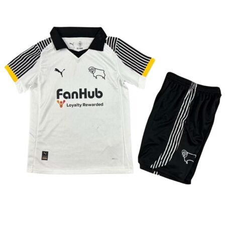 Kit Infantil Derby County Branco 2025/26 Home Unissex
