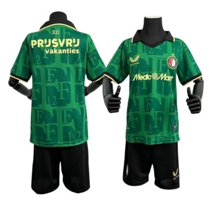 Kit Infantil Feyenoord Verde 2025/26 Quarta Unissex