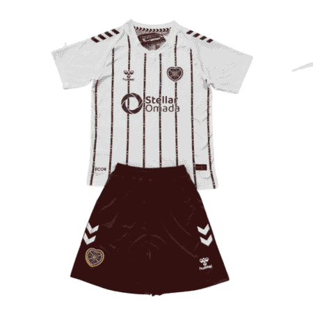 Kit Infantil Heart OF Midlothian Branco 2025/26 Away Unissex