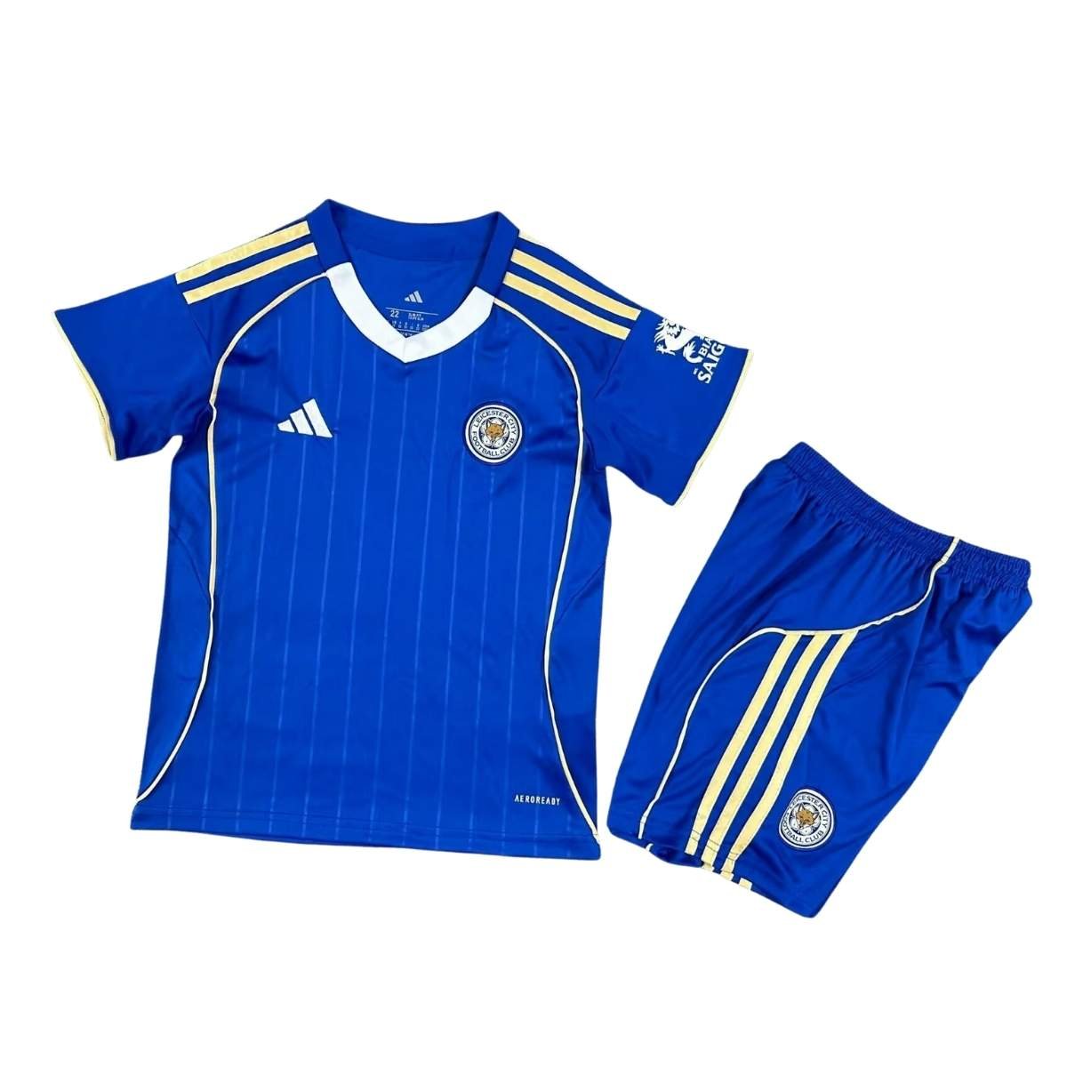 Kit-infantil-Leicester-City-Azul-25-26-Home-Unissex Kit Infantil Leicester City Azul 2025/26 Home Unissex