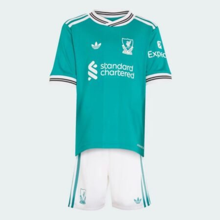 Kit Infantil Liverpool Verde 2025/26 Third Unissex