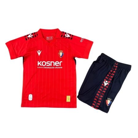 Kit Infantil Atlético Osasuna Vermelho 2025/26 Home Unissex
