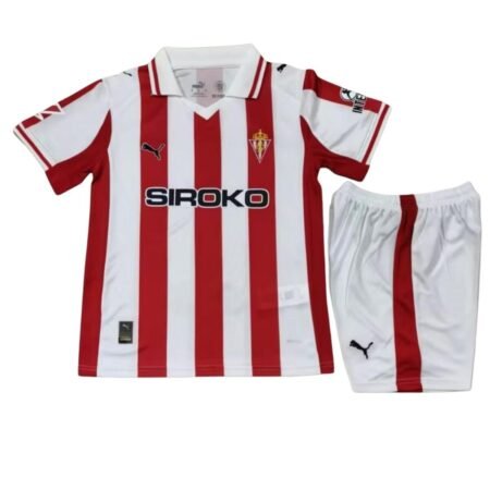 Kit Infantil Sporting Gijón Vermelho 2025/26 Home Unissex