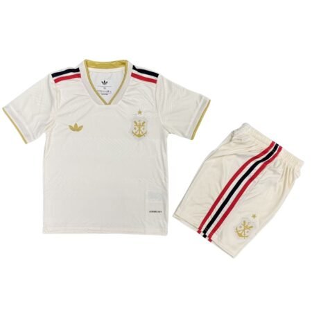 Kit Infantil Flamengo Bege 2025/26 Terceira Unissex