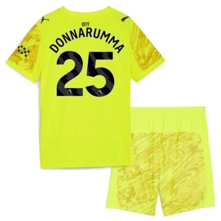 Kit Infantil Manchester City Donnarumma #25 Amarela Goleiro 2025/26 Unissex