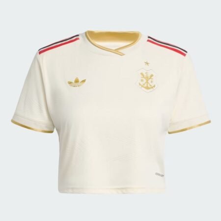 Camisa Cropped Flamengo Bege 2025/26 Terceira Feminina