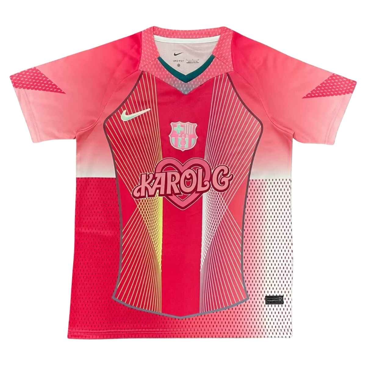 camisa-barcelona-rosa-karol-g-2025-26-especial-masculina Camisa Barcelona Rosa Karol G 2025/26 Especial Masculina