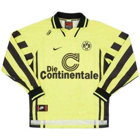 Camisa Borussia Dortmund Amarela 1996/97 Home Manga Longa