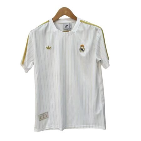 Camisa Real Madrid Branca/Dourada 2025/26 Terrace Icons Masculina