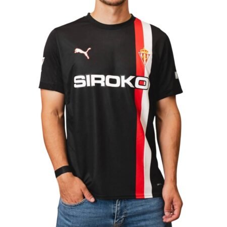 Camisa Sporting Gijón Preta 2025/26 Away II Masculina