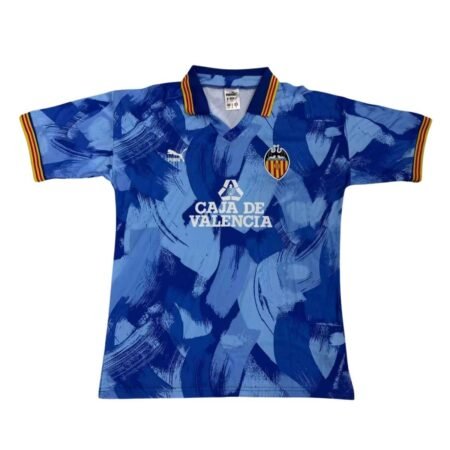 Camisa Valencia CF Azul 1990/91 Away II Masculina