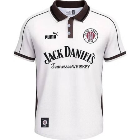 Camisa ST. Pauli Branco/Marron 1999/00 Home I Masculina