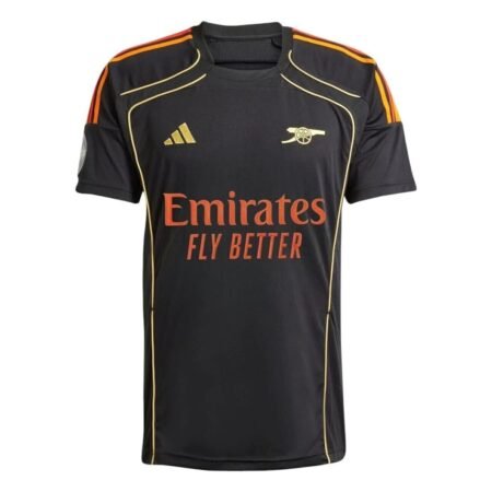 Camisa Arsenal Preta 2025/26 Pré-Jogo Masculina