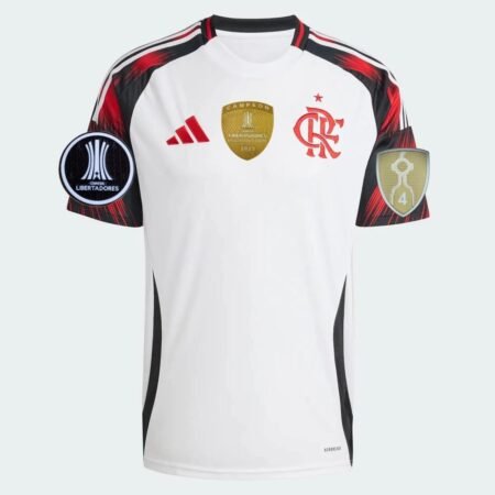 Camisa do Flamengo Campeão Libertadores 2025 Branca Reserva Masculina