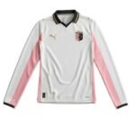camisa-palermo-fc-branca-rosa-125-anos-2025-26-aniversario-manga-longa