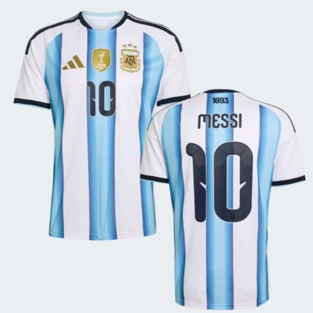Camisa Argentina Branca/Azul Copa 2026/27 Messi #10 Masculina