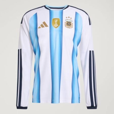Camisa Argentina Branca/Azul Copa 2026/27 Home I Manga Longa Jogador