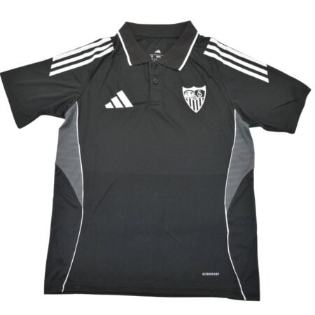 Camisa Sevilla FC Preta/Cinza Polo 2025/26 Viagem Masculina