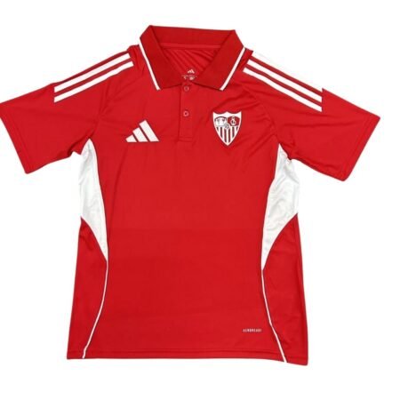 Camisa Sevilla FC Vermelha Polo 2025/26 Viagem Masculina